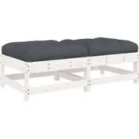 vidaXL Gartenhocker mit Kissen 2 Stk. Weiß Massivholz Kiefer