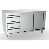 CombiSteel Arbeitsschrank mit 2 Türen 3 Schubladen aus Edelstahl 1800x700x850mm