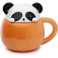 Puckator Adoramals Pandabär piepsender Tier-Deckel Tasse aus Dolomit-Keramik