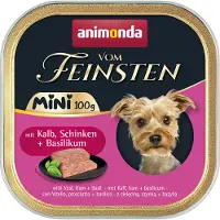 Animonda Vom Feinsten Nassfutter mit Kalbfleisch, Schinken und Basilikum für kleine Hunderassen 24x100g