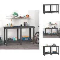 vidaXL Werkbank Grau 140x50x80 cm Massivholz Kiefer - Werkbänke