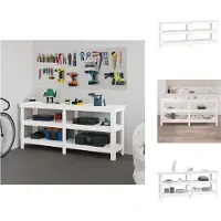 vidaXL Werkbank Weiß 181x50x80 cm Massivholz Kiefer - Werkbänke