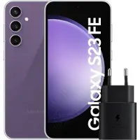 Samsung Galaxy S23 FE 128GB Lila 5G + Ladegerät 25 Watt Schwarz