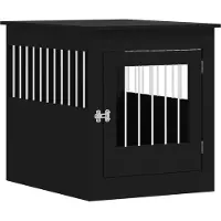 vidaXL Hundekäfig im Möbelstil Schwarz 64,5x80x71 cm Holzwerkstoff
