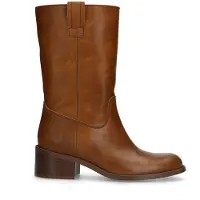Manfield Cognacfarbene Lederstiefeletten | Größe 38