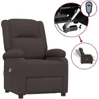vidaXL Massagesessel Elektrisch Dunkelbraun Stoff