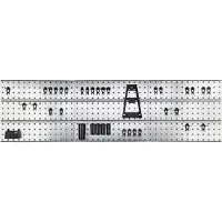 Raaco 109659, Werkzeughalter/Regal aus perforierter Hartfaserplatte, Galvanisiertes Stahl, Polyoxymethylen (POM), Metallisch, 1560 mm, 11 mm, 440 mm