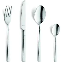Amefa Palmon Besteck Set | 16-teilig | Besteckset für 4 Personen | Edelstahl Rostfrei | Spülmaschinenfest | Dezente Akzente am oberen Griffende