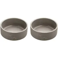 Hunter - 2 x Dog bowl ceramic Osby 1100 ml, taupe