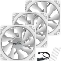 Akasa Wentylator ventilátor Viper, Baltas Fan 12cm, 120x120x25mm, HDB, 4 pin PWM, 3ks v balení