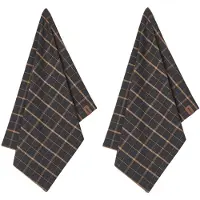 Humdakin Geschirrtuch Recycled Cotton Brown Plaid (2er Set)