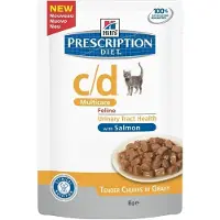 Hill's Pet Nutrition Prescription Diet c/d Multicare Katzenfutter - Frischebeutel - Lachs - 12 x 85 g