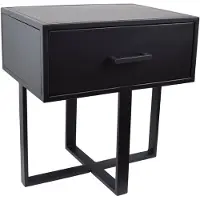 Loft42 Frida Nachttisch - Schwarz - Metall - 50x47x35