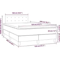 vidaXL Boxspringbett mit Matratze Schwarz 120x200 cm Stoff