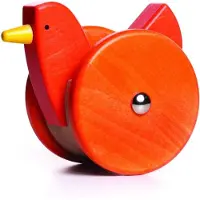 Bajo Holz Schiebefigur Wackelndes Huhn, Rot - Lernspielzeug