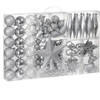Generic Deuba Weihnachtskugeln - 102 Stück - silber