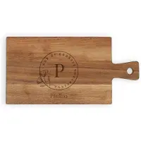 Yoursurprise Personalisierte Servierplatte - Teak - Rechteckig - Querformat - Größe S - Gravur