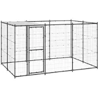 vidaXL Outdoor-Hundezwinger mit Überdachung Stahl 7,26 m2 3082293
