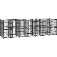 vidaXL Outdoor-Hundezwinger Stahl 12,9 m²