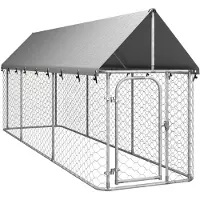 vidaXL Outdoor-Hundezwinger mit Dach 400x100x150 cm - Hundezwinger & -ausläufe