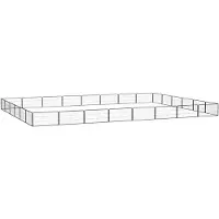 vidaXL 28-tlg. Hundelaufstall Schwarz 100x50cm Stahl Pulverbeschichtet
