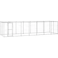 vidaXL Outdoor-Hundezwinger mit Überdachung Verzinkter Stahl 16,94 m2 3082305