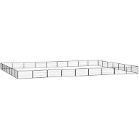 vidaXL 32-tlg. Hundelaufstall Schwarz 100x50cm Stahl Pulverbeschichtet