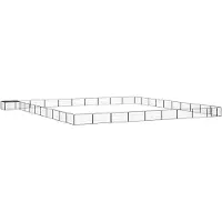 vidaXL 40-tlg. Hundelaufstall Schwarz 100x50cm Stahl Pulverbeschichtet