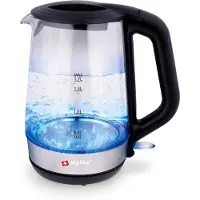 Alpina Wasserkocher Elektrisch LED Glas Edelstahl Schnurlos 1,7 Liter