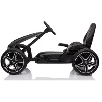 Vrooomy Mercedes-Benz Kinder Gokart (4–8 Jahre) – Offiziell Lizenziert, mit EVA-Reifen, Verstellbarem Sitz, Handbremse & Ledersitz – Pedal Gokart Kinder Schwarz