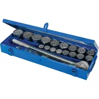 Silverline Steckschlüsselsatz metrisch mit 3/4-Zoll-Antrieb 21 tlg.
