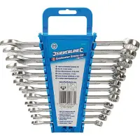 Silverline Maulschlüssel SP1236, Maul- Ringschlüssel Set 12-teilig, 8-19mm