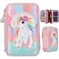 Ylvi & the Minimoomis 3-Fach Federtasche Ylvi Rainbow Rosa