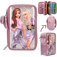 Depesche TOPModel 3-Fach Federtasche mit Glitzer GLITTER QUEEN - Geschenke für Mädchen