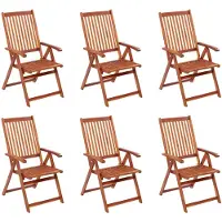 vidaXL Klappbare Gartenstühle 6 Stk. Massivholz Akazie