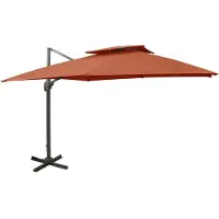 vidaXL Ampelschirm mit Lüftung 300x300 cm Terrakotta