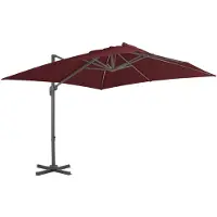 vidaXL Ampelschirm mit Aluminium-Mast 400x300 cm Bordeauxrot