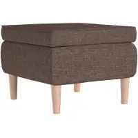 vidaXL Hocker mit Holzbeinen Taupe Stoff