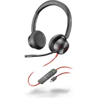 HP Poly Blackwire 8225 USB-C Stereo-Headset + USB-C/A-Adapter, Kabelgebunden, Büro/Callcenter, 187 g, Kopfhörer, Schwarz