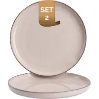 Palmer 2 x Antigo Teller flach im Set, Porzellan, Ø 19 cm, für Brotzeit, FrühStück o. als Kuchenteller, stapelbar, spülmaschinenfest