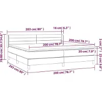 vidaXL Boxspringbett mit Matratze Taupe 200x200 cm Stoff