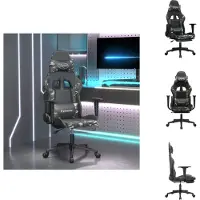 vidaXL Gaming-Stuhl mit Fußstütze Schwarz und Tarnfarben Kunstleder - Gaming-Sessel