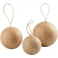 Creativ Company 510313, Kugel-Weihnachtsschmuck, Papier, Beige, 6 Stück(e), Sichtverpackung