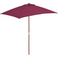 vidaXL Sonnenschirm mit Holz-Mast 150x200 cm Bordeauxrot