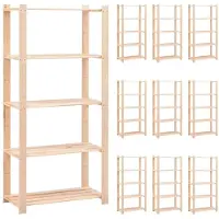 vidaXL Lagerregale 5 Böden 10 Stk. 80x38x170cm Massivholz Kiefer 250kg