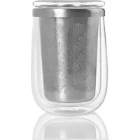 AdHoc Teeglas Adhoc Fusion mit Teefilter Silber/Transparent 400 ml