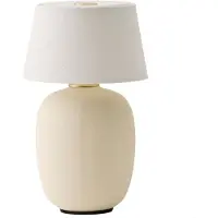 Audo Copenhagen TORSO Portable Akku-Tischleuchte, sandfarben, 20 cm - Audo , Torso, dimmbar, Beige, für Wohnzimmer, Keramik, Design