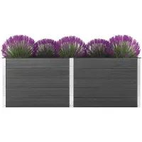 vidaXL Garten-Hochbeet 250 x 50 x 91 cm WPC Grau