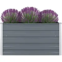 vidaXL Hochbeet 100 x 100 x 45 cm Verzinkter Stahl Grau