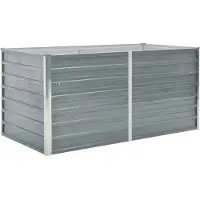 vidaXL Hochbeet 160 x 80 x 77 cm Verzinkter Stahl Grau